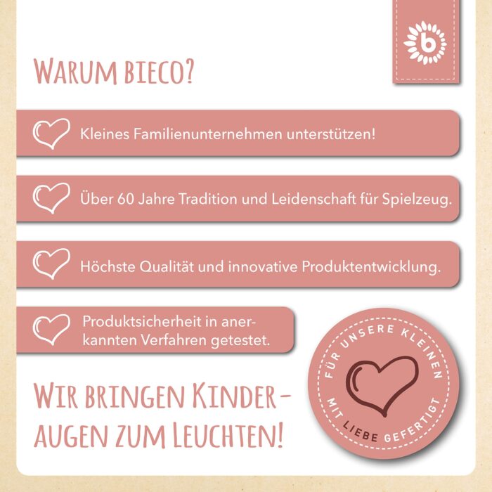 Bieco Kuscheltier Reh µmit Rassel | Baby Kuscheltier ab 0 Monate Stofftier Baby Plüschtier Reh rentier - Image 2